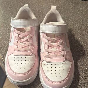 Nike Pink and White Kids Sneakers